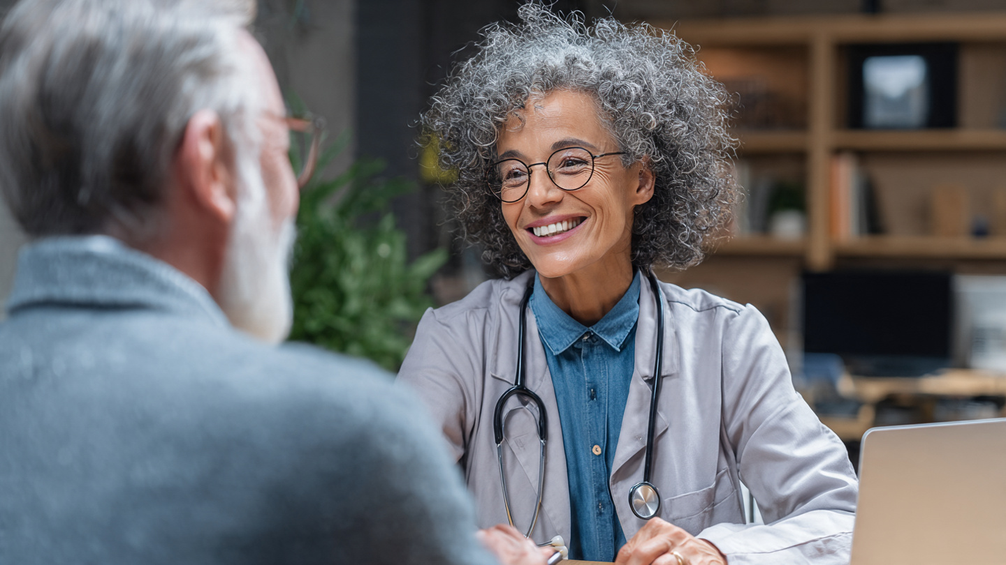 female doctor with senior in consultant session